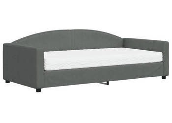 Sofa z materacem do spania ciemnoszara tkanina 100x200 cm WM-3197176