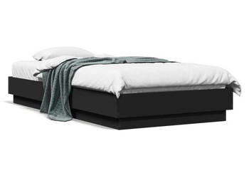 Rama łóżka czarna materiał drewnopochodny 75x190 cm WM-839638