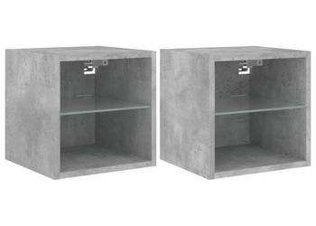 Ścienne szafki TV z LED 2 szt. szarość betonu 30x285x30 cm WM-836980