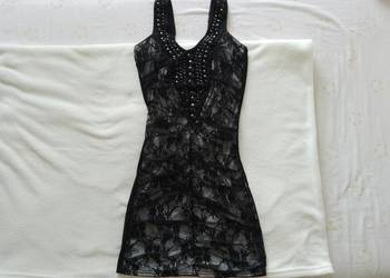 Sukienka koronkowa koronka czarna  rock metal gothic  roz. S 36  jak NOWA
