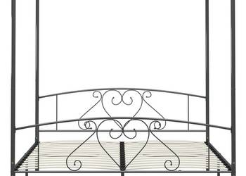 vidaXL Rama łóżka z baldachimem, szara, metalowa(SKU:284445)