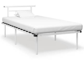 Łóżko Metalowe Białe Rama Łóżka Ze Stelażem Biała 100 x 200 cm WM-324824
