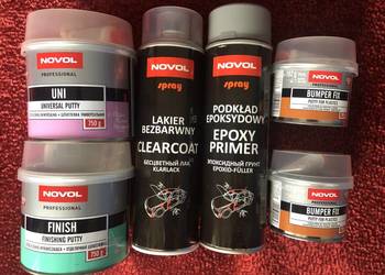 Szpachlówki Novol UNI uniwersalna i wykańczająca + podklad i lakier