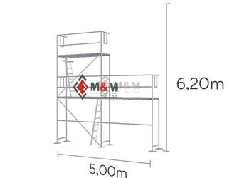 Rusztowanie 26 m2 elewacyjne na szczyt 5x6,2m Podesty stalowy 2,5m