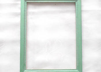 zielona ramka szabby chic, drewniana ramka vintage, retro ramka 18,5 x 24,3