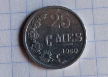 25 CENTIMES ( 25 CENTYMÓW ) 1960 ROK - LUKSEMBURG