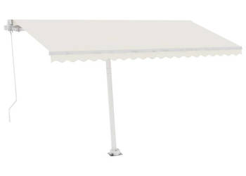Ręcznie zwijana markiza z LED 400 x 300 cm kremowa WM-3069542