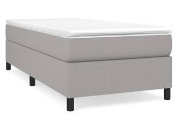 Łóżko kontynentalne z materacem jasnoszare tkanina 80x200 cm WM-3144375