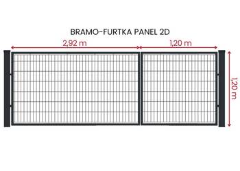 Bramo-furtka Panel 2D  2,92m/1,2m Antracyt