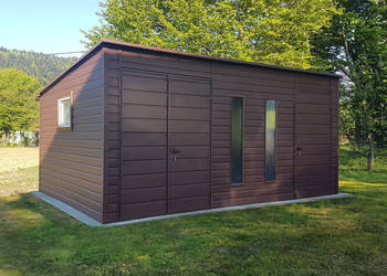 Domek ogrodowy 5×3,5m – ciemnobrązowy matowy
