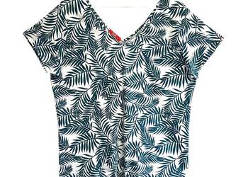 Damska bawełniana bluzka zielona krótki rękaw TXM fashion 42/XL