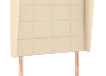 Zagłówek uszak kremowy 93x23x118/128 cm tkanina WM-3117943