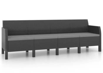 4-osobowa sofa ogrodowa z poduszkami antracytowa rattan PP WM-3079669
