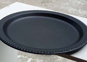 Talerz dekoracyjny czarny mat żelazo 35cm 5 sztuk