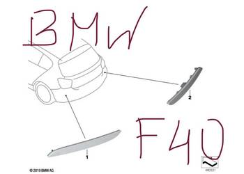 BMW F40 Odblask lewy prawy tylny zderzaka 63247450639 63247450640