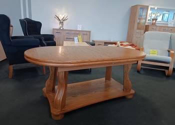 Nowa ława Dębowa OWALNA- ROZKŁADANA do 200cm , -70% Outlet = MEBLE PYKA