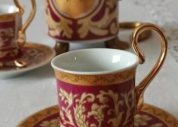 Dzbanek filiżanki sygnowana złocona porcelana
