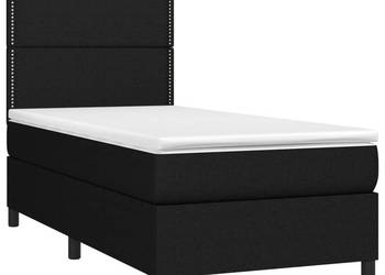 Łóżko z Materacem Kontynentalne Czarne Do Sypialni 80x200 cm WM-3134751