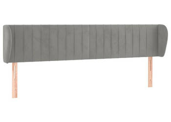 Zagłówek uszak jasnoszary 183x23x78/88 cm aksamitny WM-3117442