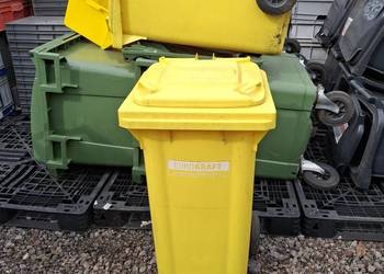 Kosz na śmieci 120l# żółty#tworzywo sztuczne