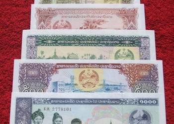 LAOS Kolekcjonerskie Banknoty Zestaw - 6 sztuk UNC