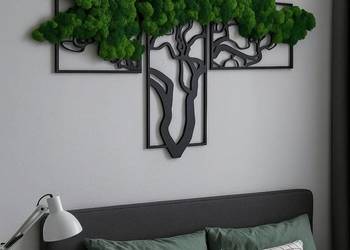 Tryptyk mech chrobotek 60x100 cm
