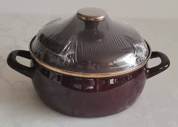 Pokrywki emaliowane bordowe/Bordeaux do garnków Metalac | 20 i 24 cm |