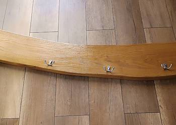 Wieszak na ubrania lite drewno dębowy dąb 115 cm nowy ścienny