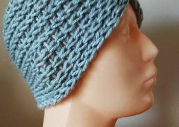 Szara opaska; turban; alpaka 70%; wełna 20%; handmade