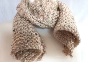 Szalik kremowy Handmade melanż Unisex NOWY Szalik kremowy Handmade melanż Unisex NOWY