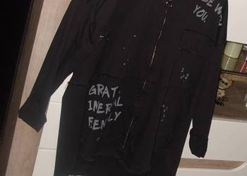 BLUZA -KURTKA na zamek - napisy kaptur r. L/XL