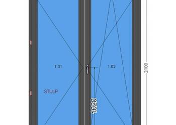Okno balkonowe 1460 x 2100 / 146x210 ANTRACYT