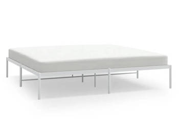 Łóżko Metalowe Białe Rama Łóżka Ze Stelażem Biała 200x200 cm WM-350920