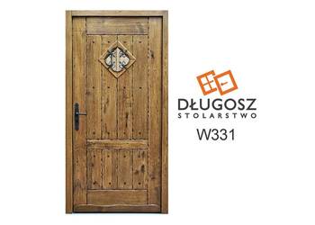 Drzwi DŁUGOSZ drewniane zewnętrzne wejściowe góralskie dębowe dąb GOTOWE
