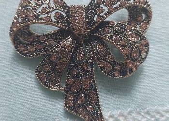 Broszka kokarda! Przepiękna duża 5.7x6.2