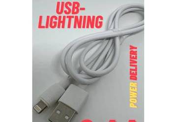 Kabel USB A do Lightning 2,4A | 1 m | biały | szybkie ładowanie |