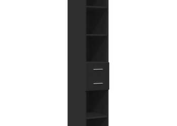 Wysoka szafka czarna 30x425x185 cm materiał drewnopochodny WM-846237
