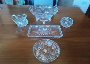 5 x kryształ szlifowany. VINTAGE! PRL! Stan BDB!