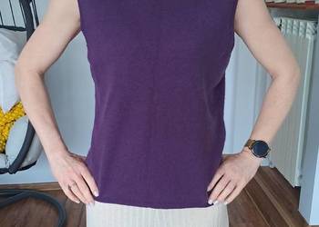 używany fioletowy golf z kaszmiru stan ideał rozmiar M/L