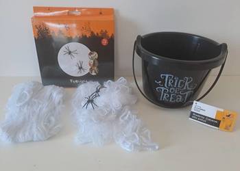 Halloween Wiaderko Trick or Treat Pajęczyna Spiderweb