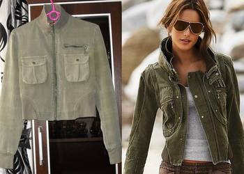 KRÓTKA KURTKA W KOLORZE KHAKI R. 38 KRÓTKA KURTKA W KOLORZE KHAKI R. 38