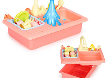 Zlew zlewozmywak z kranem napełniany wodą 12 akcesoriów zabawka dla dzieci