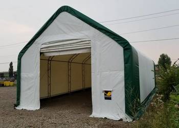 Hala namiotowa z dwuspadowym dachem 6,1x9,76m PVC 750g/m2