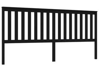Wezgłowie łóżka czarne 206x6x101 cm lite drewno sosnowe WM-818544