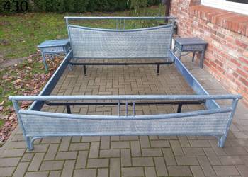 Lóżko 180x200 Sypialnia bambusowa włoska niebieski kolor (430)