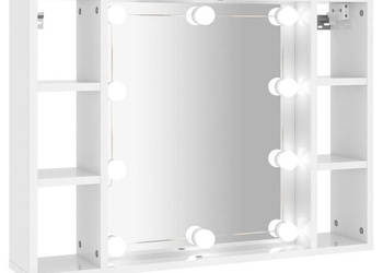 Szafka z lustrem i LED biała z połyskiem 76x15x55 cm WM-808861