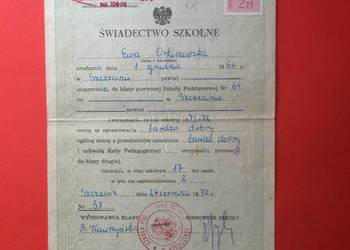( 1723 ) Świadectwa Szkolne, Orkiszewska