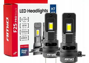 ŻARÓWKI LED AMIO H7 H18 F25 PRO BLACK FULL 12V/24V CANBUS