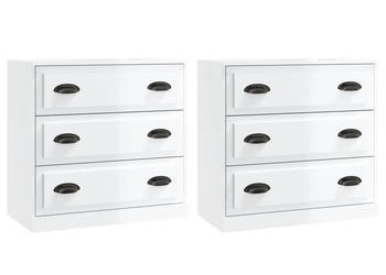 Szafki 2 szt. białe z połyskiem materiał drewnopochodny WM-3185241