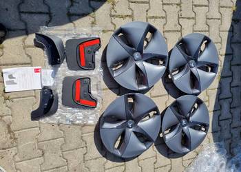Tesla 3 4 Kołpaki 18 cali 4 Chlapacze Nowe Oryginalne z Logo 1044231-99B R